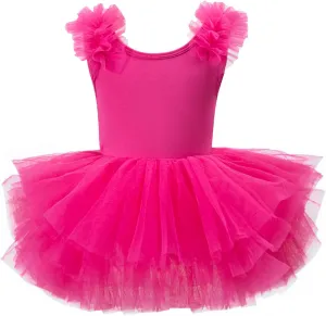 KARETT Toddler Ballet Outfit Sleeveless with Snap Gymnastics Leotards for Girls 1-7Y