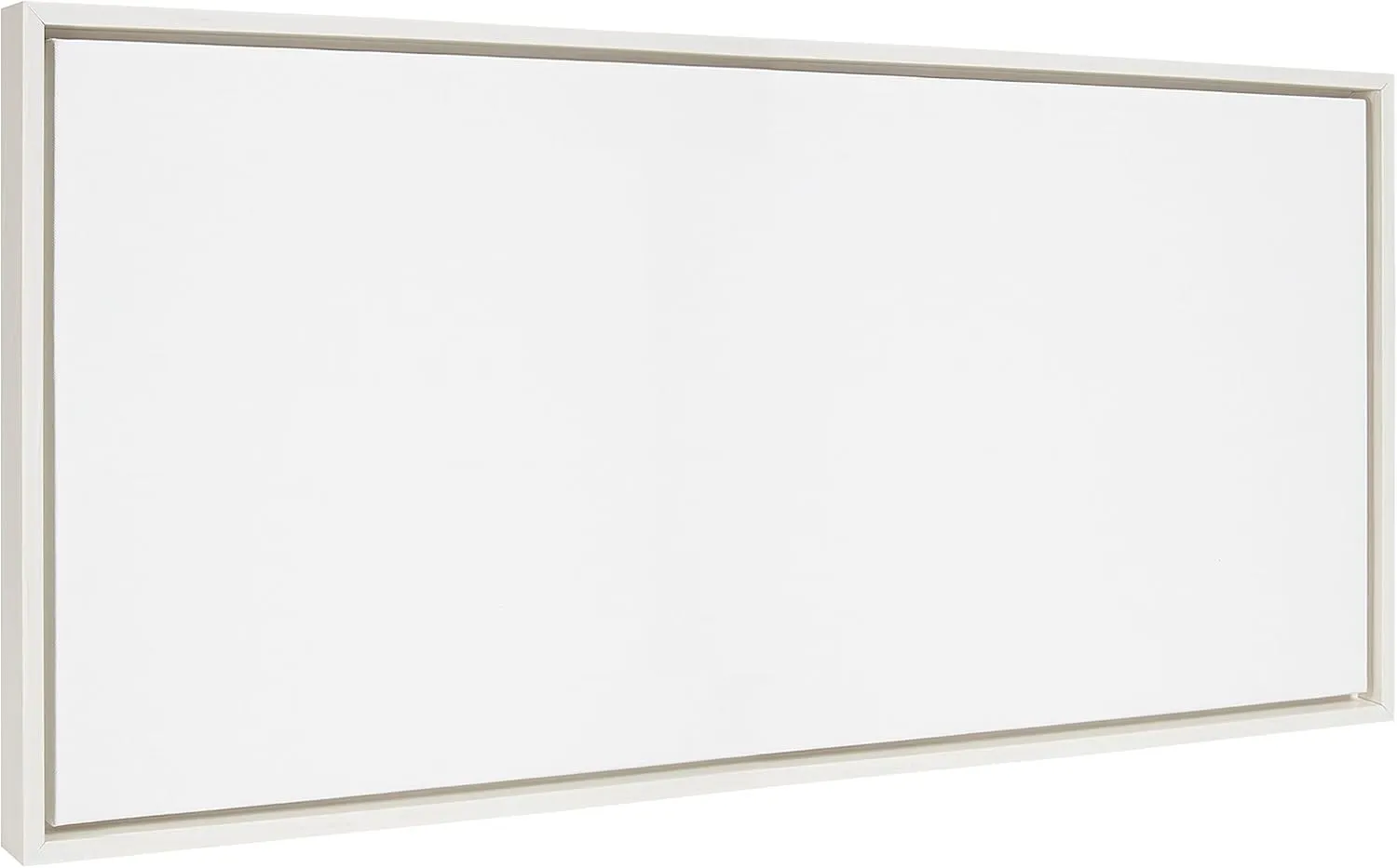 Kate and Laurel Sylvie Blank Framed Canvas Wall Art, 18x40 White, Modern Empty Canvas for Paint-Your-Own Art, Premium Canvas Already Framed