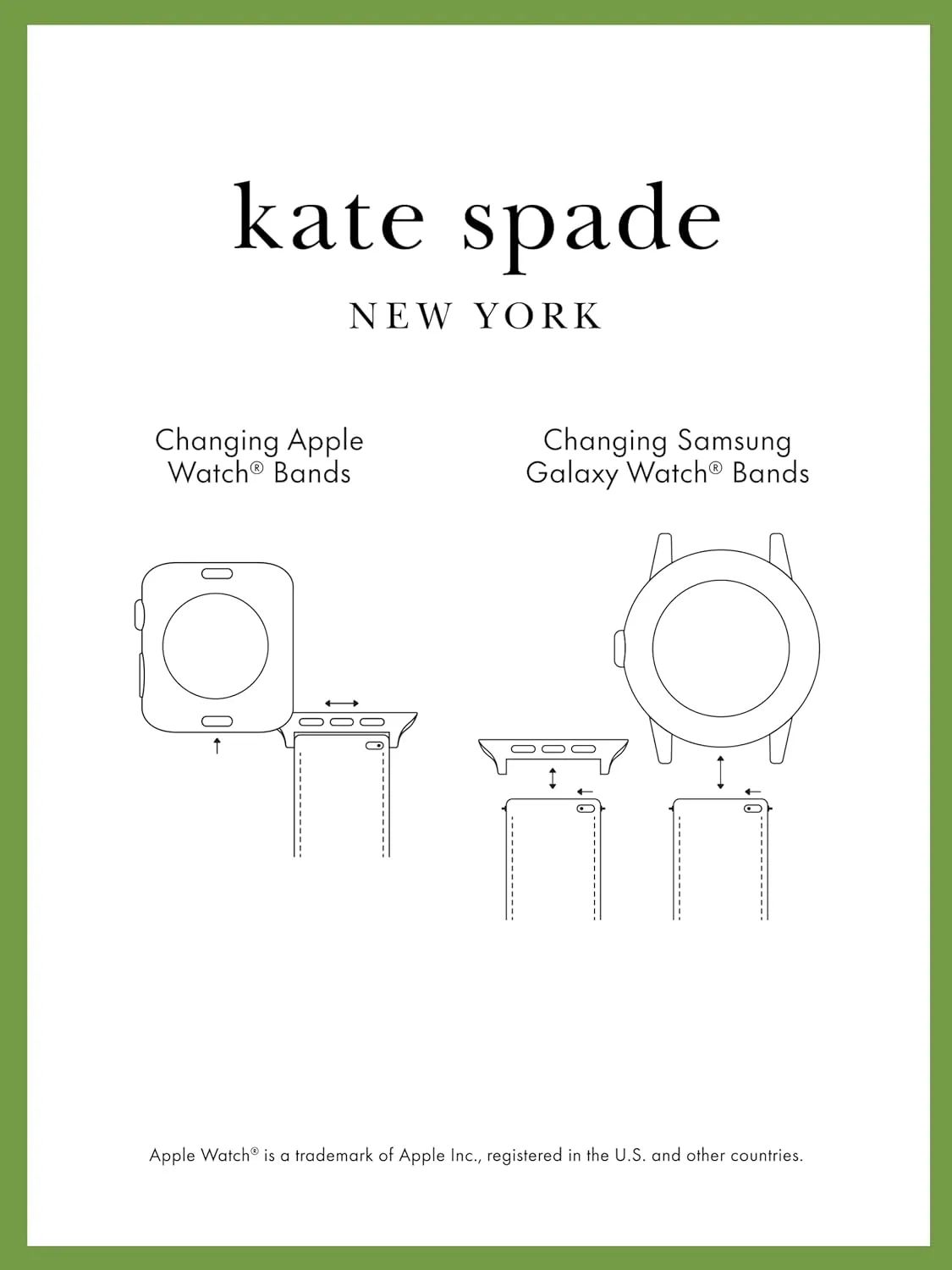 Kate Spade New York Designer Interchangeable Leather or Nylon Band Compatible with Your 38/40/41mm and/or 42/44/45/49mm Apple Watch Series 9/8/7/6/5/4/3/2/1/SE and/or Ultra Series 1-2