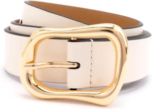 kate spade new york Women's 1.20 Inch Belt with Molten Metal Buckle, Leather Accessory, Adjustable Sizing