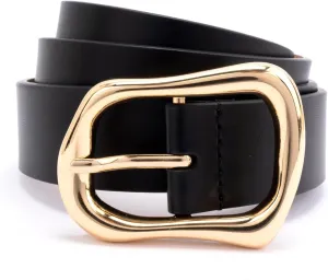 kate spade new york Women's 1.20 Inch Belt with Molten Metal Buckle, Leather Accessory, Adjustable Sizing