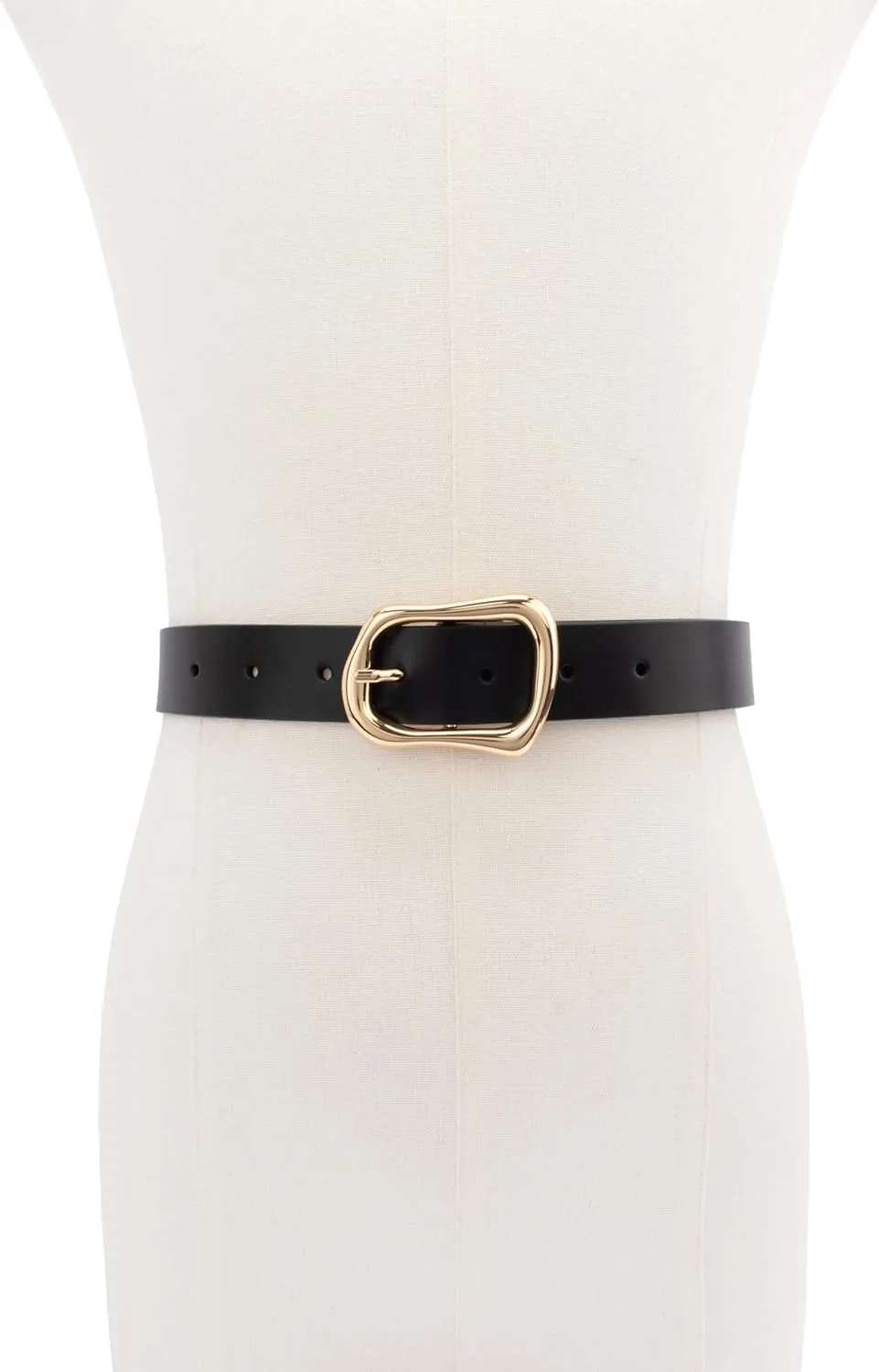 kate spade new york Women's 1.20 Inch Belt with Molten Metal Buckle, Leather Accessory, Adjustable Sizing