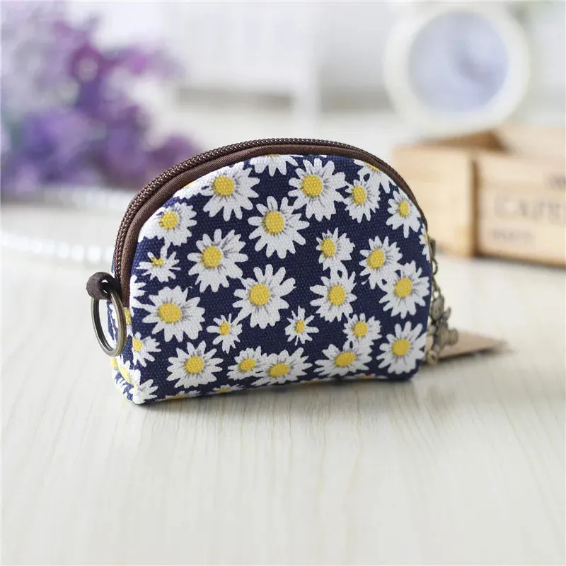 Kawaii Canvas Cartoon Keychain Wallet 🌈✨ | Adorable Mini Card & Coin Purse for Kids & Ladies 💖👜