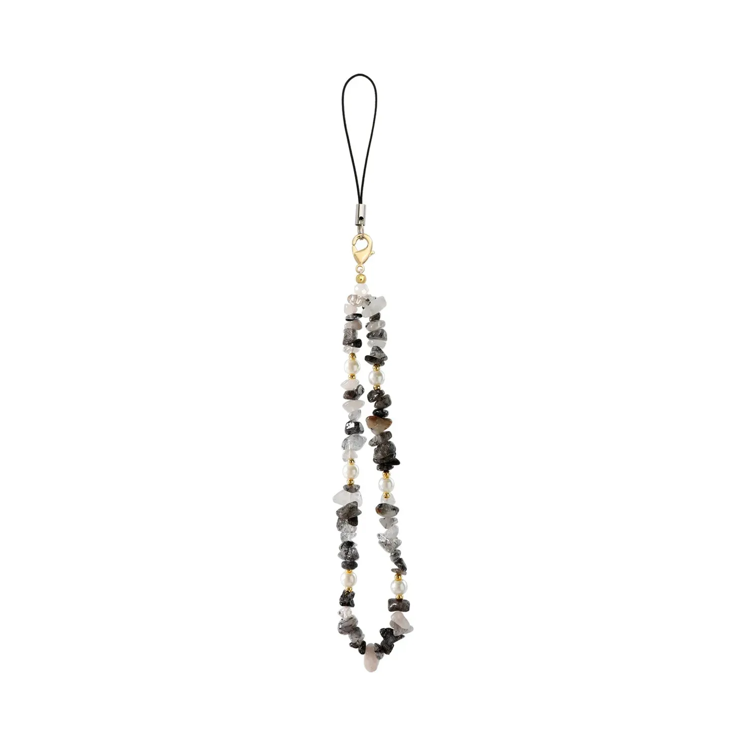 Kawaii Crushed Stone Phone Charm 🌈✨ | Natural Amazon Stone Hanging Rope for Keys & Bags 🎀📱