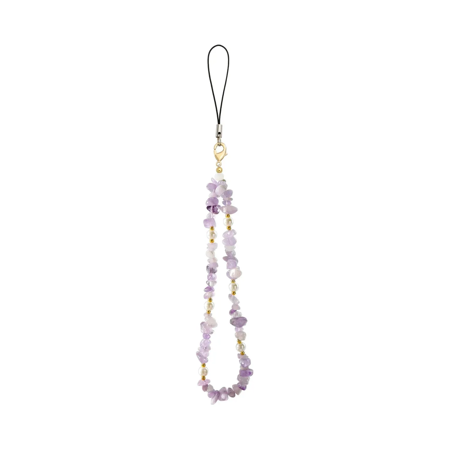 Kawaii Crushed Stone Phone Charm 🌈✨ | Natural Amazon Stone Hanging Rope for Keys & Bags 🎀📱