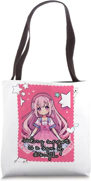 Kawaii Rebellion, Resilient Spirit Pastel Goth Tote Bag