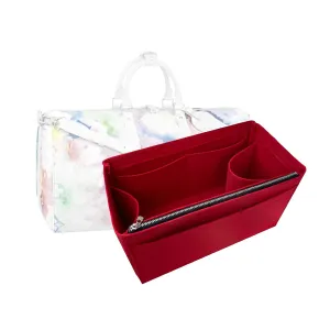 Keepall Bag Organizer for Lv Keepall 50 Insert Keepall 45 Organizer Base Shaper Handmade 3mm Premium Wool Felt Snug Sturdy (Keepall 55, Black)