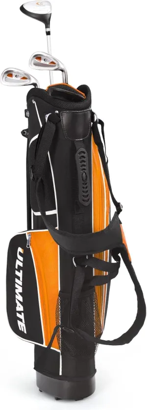 Kids Golf Clubs, Golf Stand Bag with 3# Fairway Wood, 7# & 9# Irons, Putter, Head Cover & Rain Hood, Youth Golf Clubs for Boys & Girls, Junior Golf Clubs for Ages 11-13, Right Hand, Orange