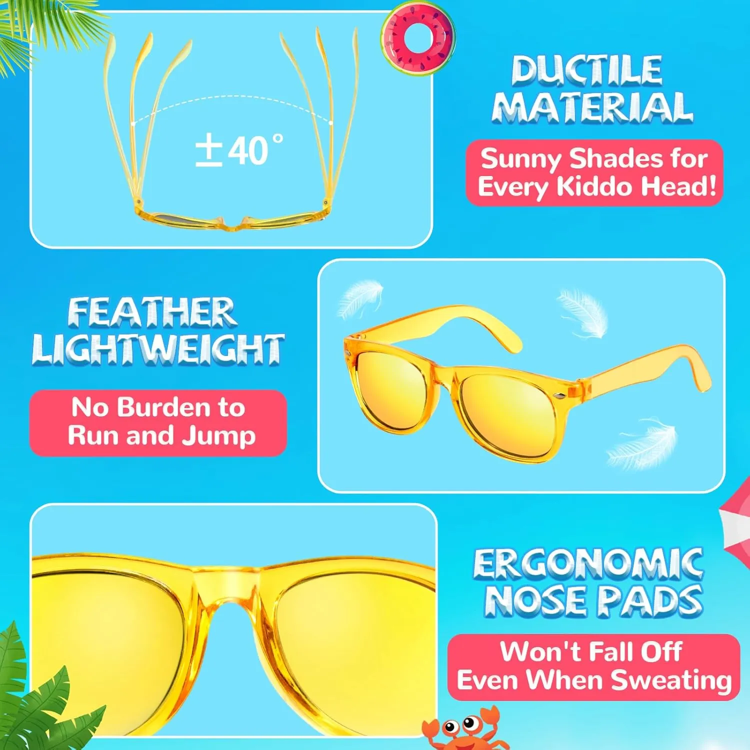 Kids Sunglasses Bulk Party Favors - 24 Packs Boys Girls Sunglasses for Kids Age 3-8 with UV 400 Protection, Neon Sunglasses for Kids Birthday Party