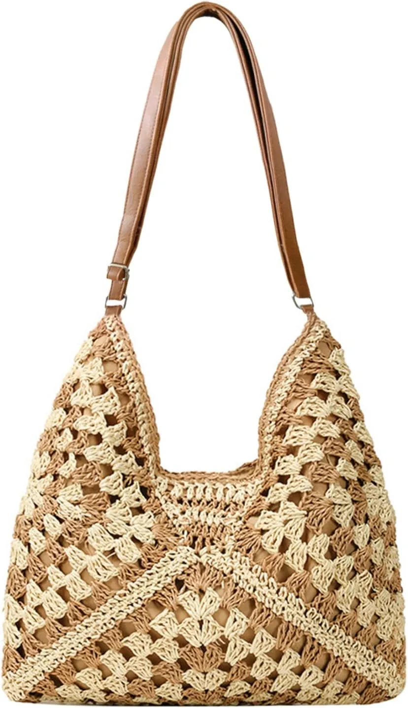 KINGSEA Straw Beach Tote Bag Large Summer Purses for Women 2025 Vacation Purse Handmade Beach Bag