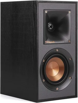Klipsch R-41M Powerful Detailed Bookshelf Home Speaker Set of 2 Black