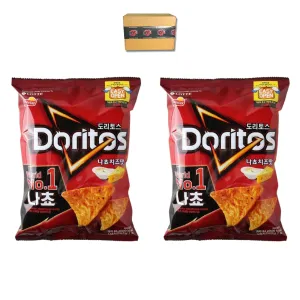 Korean Doritos Chips, 2-Pack, 12 oz | Nacho Cheese Flavor | Tasty, Crunchy Cheesy, Doritos | Snack On The Go | Exotic, Rare Doritos | Asian Snacks | Korean Snacks
