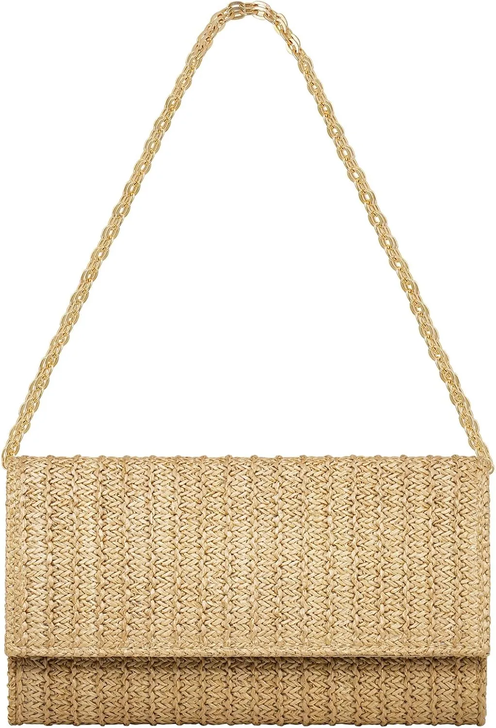 Kseymeir Straw Clutch Purse Shoulder Crossbody Bag Envelope Purse Raffia Handbag for Summer Beach Travel Trendy