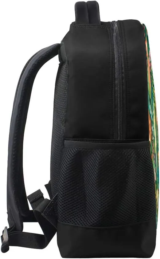 Kuizee Backpack Daypack Tropical Bird Tiger Monkey Jungle Exotic Animals Casual Bags Durable Polyester College School Travel 11×16Inch
