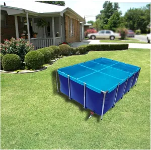 Large Canvas Fish Pond Pool for Koi, Breeding & Aquarium - Above Ground Water Storage Tank for Agricultural Irrigation (200x150x70cm)
