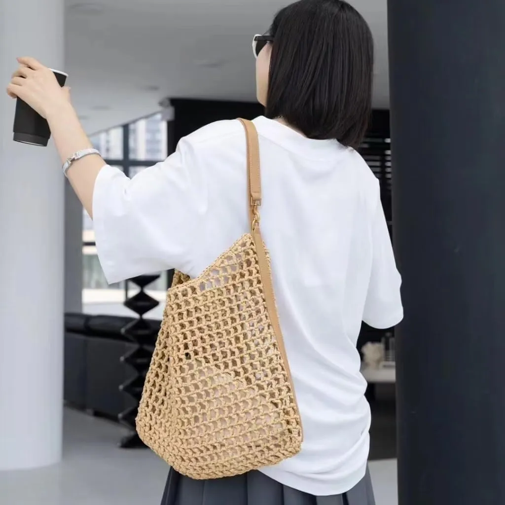 Large capacity Bag Simple and Stylish Straw Handbag: Deduce a Casual Style Ladies shoulder Bag