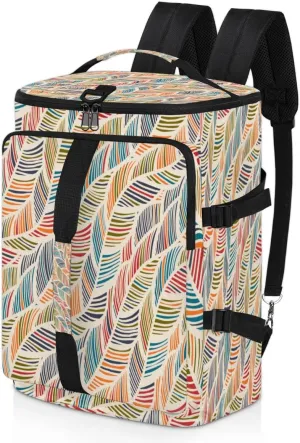 Large Sports Gym Bag With Shoe & Laptop Compartment 47L Waterproof Travel Duffel Bags for Men Women Abstract Feather Wave Luggage Backpack Duffle Bag