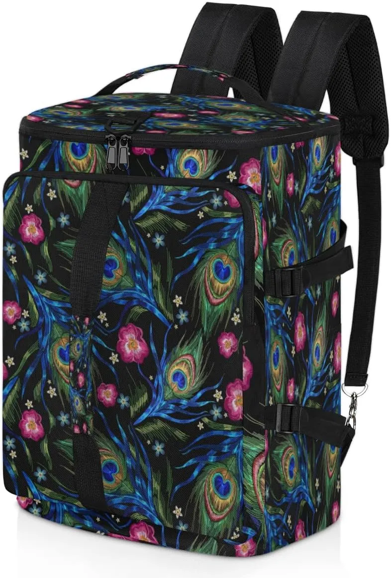 Large Sports Gym Bag With Shoe & Laptop Compartment 47L Waterproof Travel Duffel Bags for Men Women Bohemian Ethnic Feather Luggage Backpack Duffle Bag