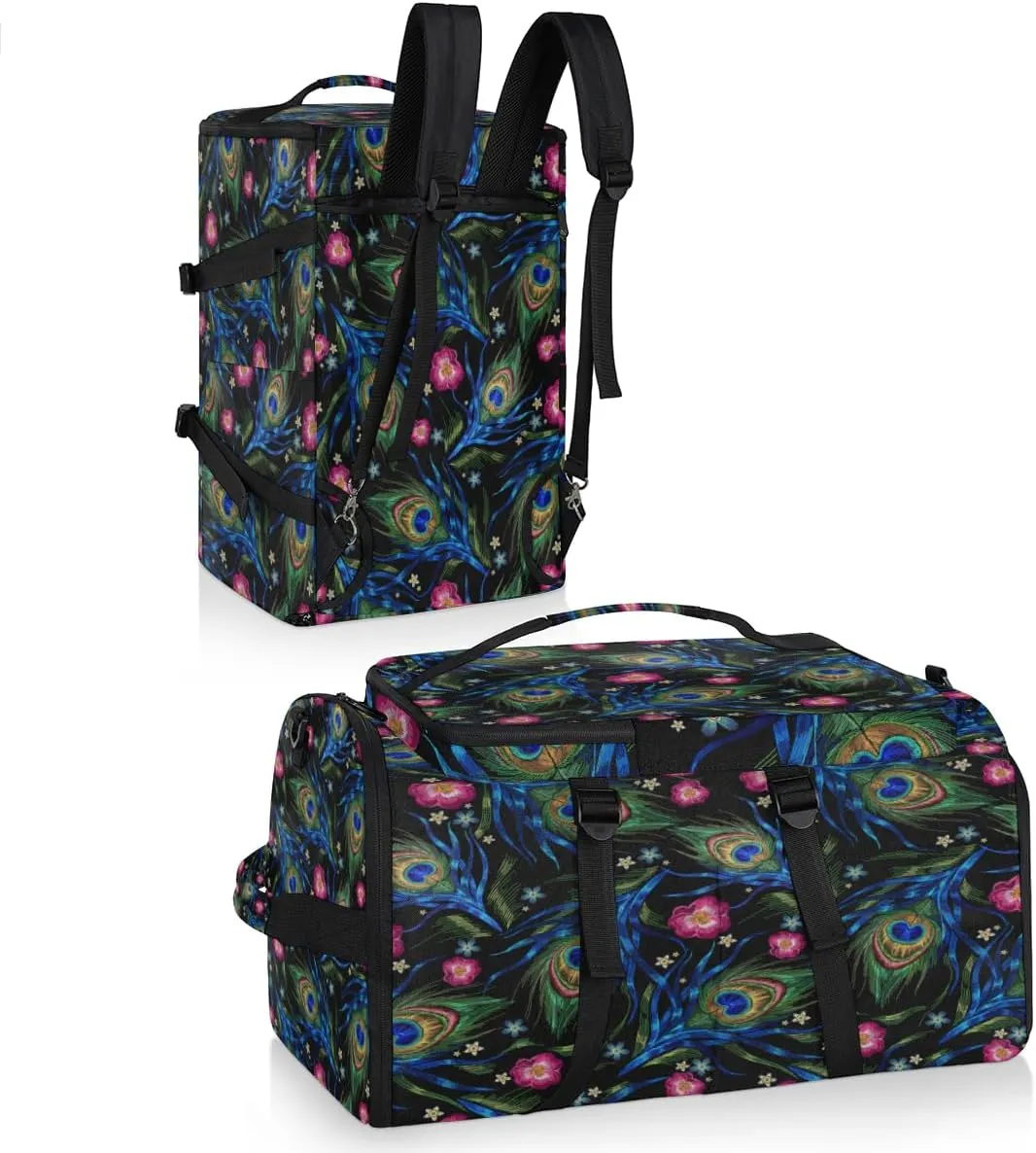 Large Sports Gym Bag With Shoe & Laptop Compartment 47L Waterproof Travel Duffel Bags for Men Women Bohemian Ethnic Feather Luggage Backpack Duffle Bag