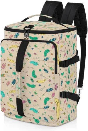 Large Sports Gym Bag With Shoe & Laptop Compartment 47L Waterproof Travel Duffel Bags for Men Women Bohemian Feather Luggage Backpack Duffle Bag