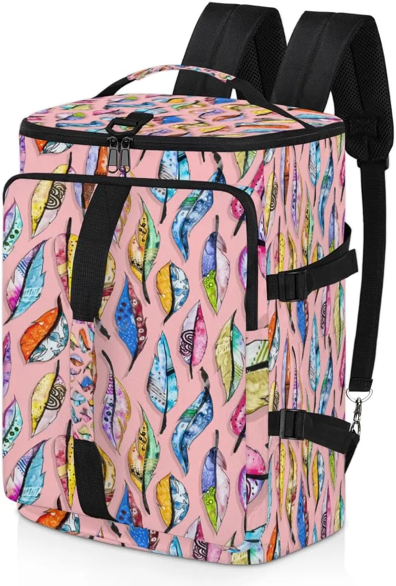 Large Sports Gym Bag With Shoe & Laptop Compartment 47L Waterproof Travel Duffel Bags for Men Women Rainbow Feather Luggage Backpack Duffle Bag