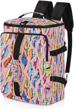 Large Sports Gym Bag With Shoe & Laptop Compartment 47L Waterproof Travel Duffel Bags for Men Women Rainbow Feather Luggage Backpack Duffle Bag
