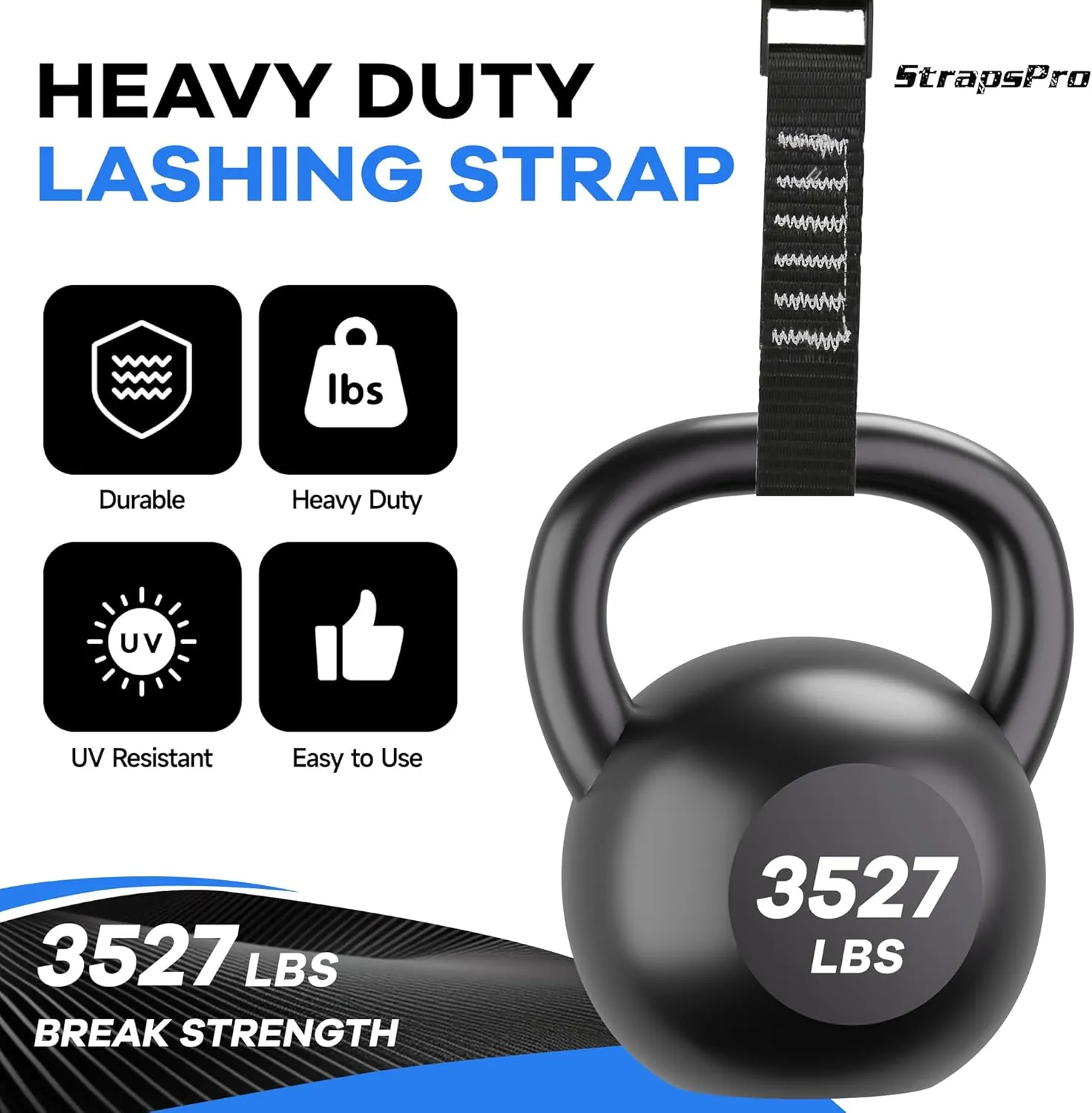 Lashing Straps, 12ft x 1 Inch Wide Cinch Strap with Buckles Adjustable Cam Straps, 1763lbs Heavy Duty Quick Pull Release Utility Nylon Black Cargo Tie Down Straps for Kayak Trucks Trailer Box, 12 Pack