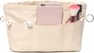Lckaey purse organizer insert for neverfull gm mm graceful pm insert on the go purse organizer 3055khaki-XS