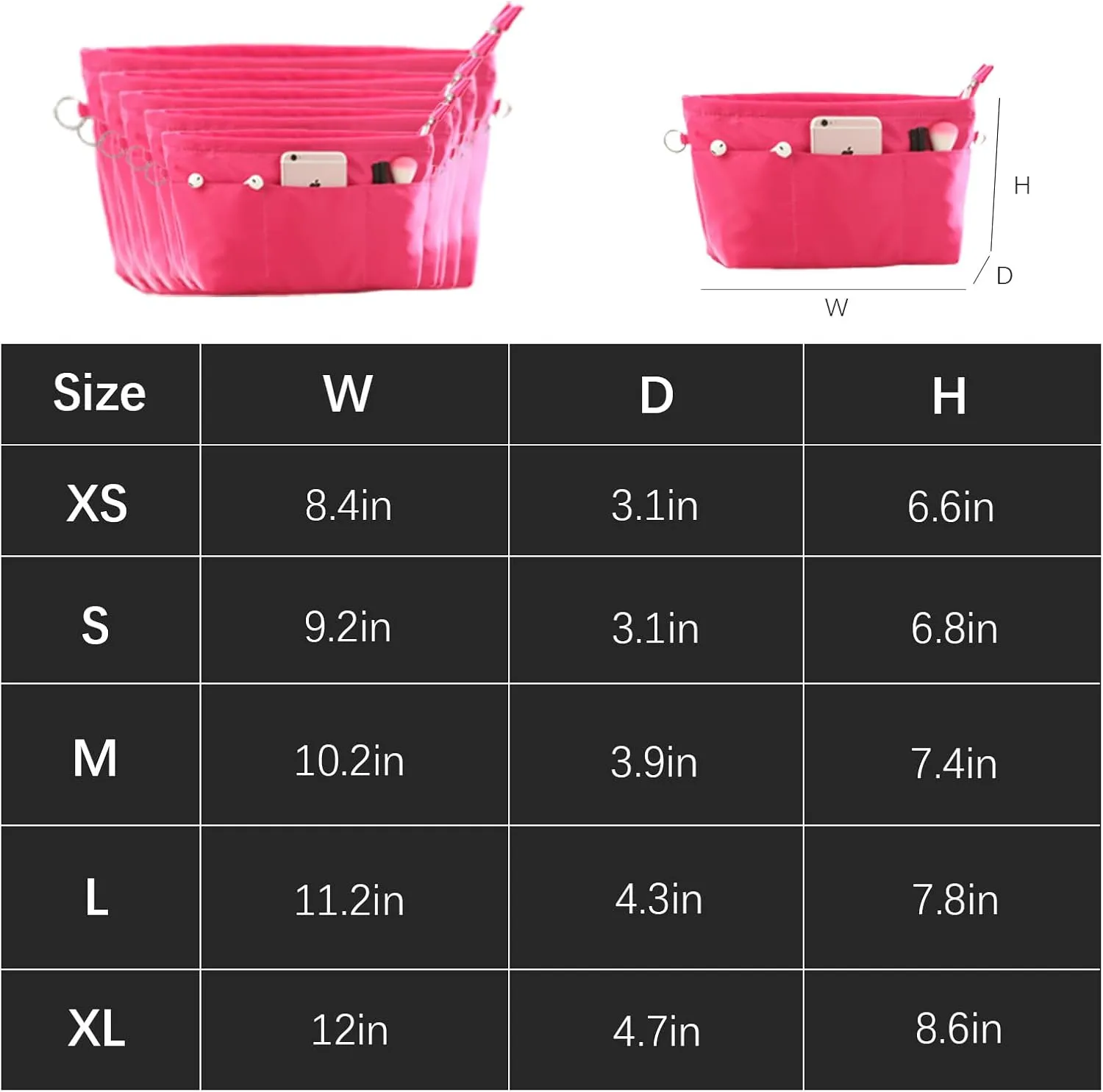 Lckaey purse organizer insert for neverfull gm mm graceful pm insert on the go purse organizer 3055red-XS