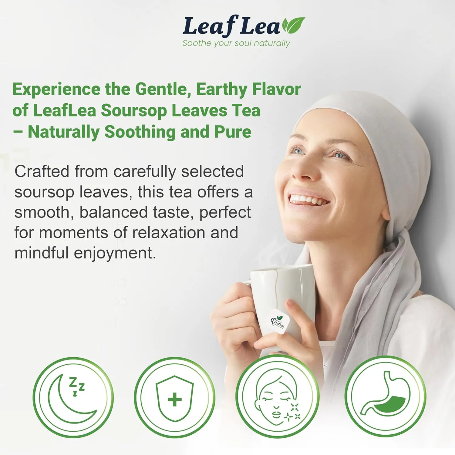 LeafLea 80 Soursop Leaf Tea Bags, 100% Pure Graviola (Hoja Guanabana) Leaves, Sour Sop Herbal Tea, Individually Wrapped for Freshness, Caffeine-Free, Sugar-Free, Gluten-Free, Non-GMO (Pack of 2)