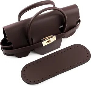 Leather Bag Making Kit For Women Luxury DIY Bag Kit Sewing Handbag Shoulder Bag Strap Handmade PU Leather Messenger Bag Set With Bag Bottoms Accessories For Diy Craft Bag Making Crossbody Handbag(Coff