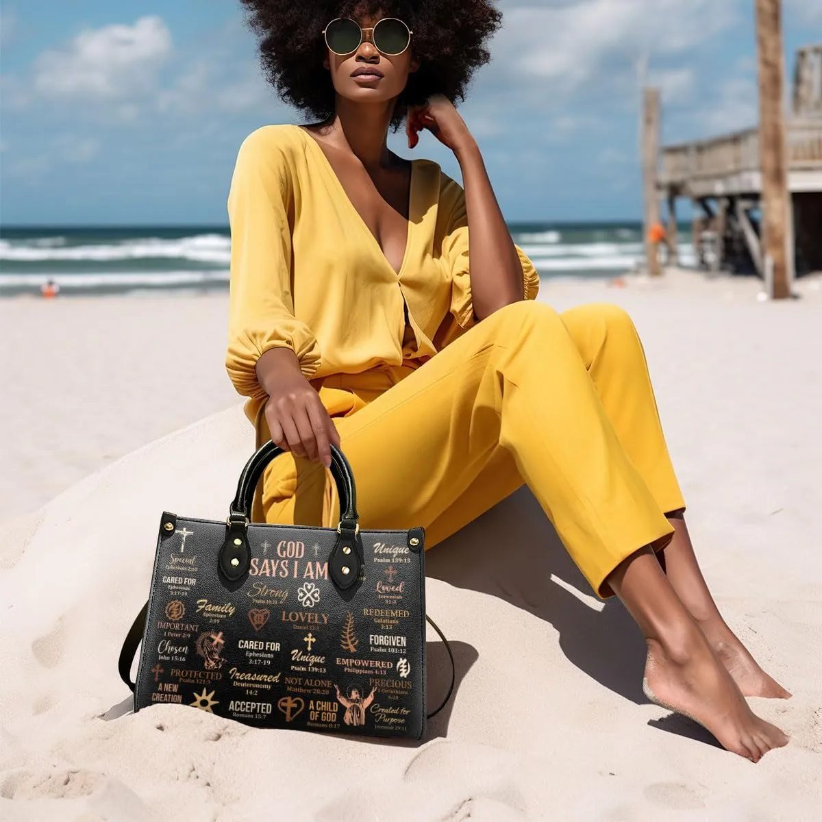 Leather Handbag For Black Women - Tote Bags For Women - Christmas Gifts For Women, Christmas Purse For Women