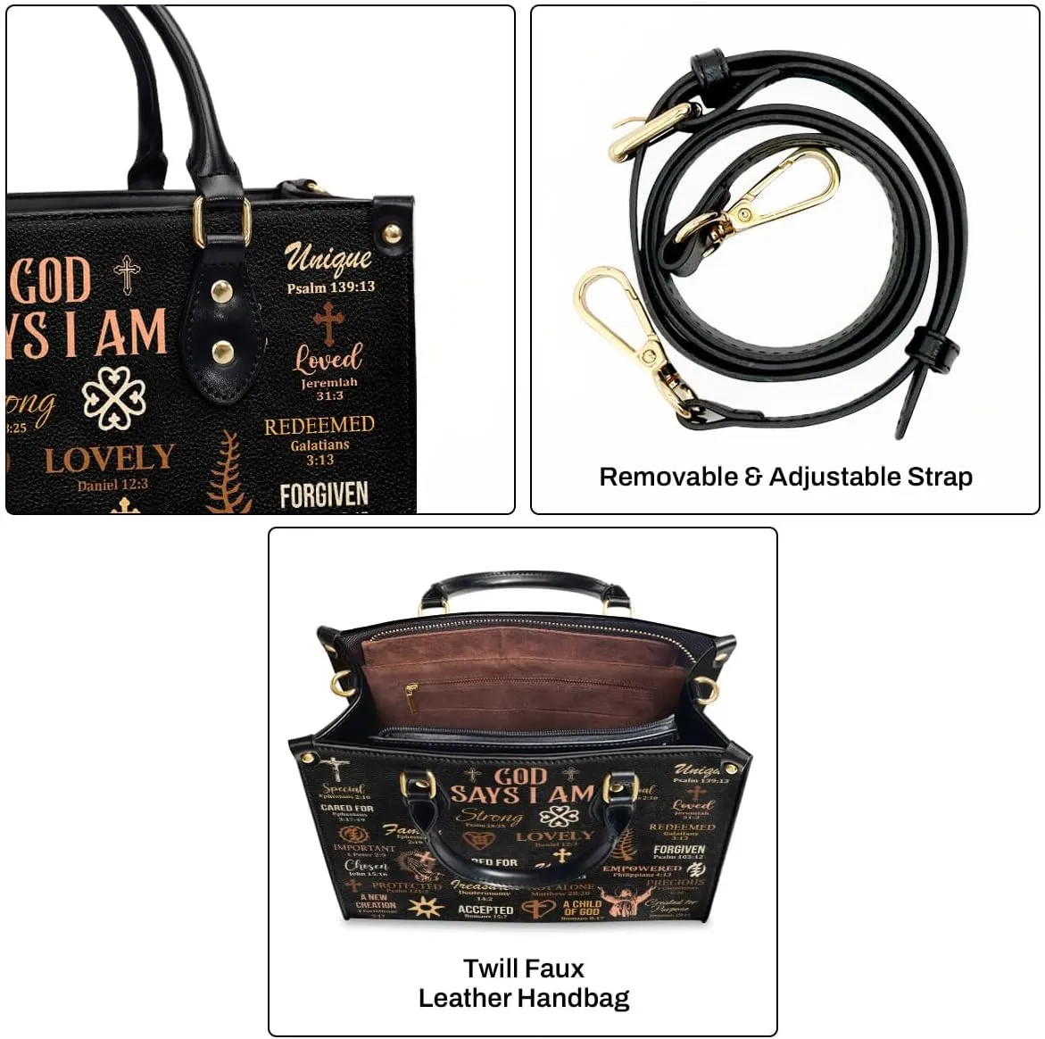 Leather Handbag For Black Women - Tote Bags For Women - Christmas Gifts For Women, Christmas Purse For Women