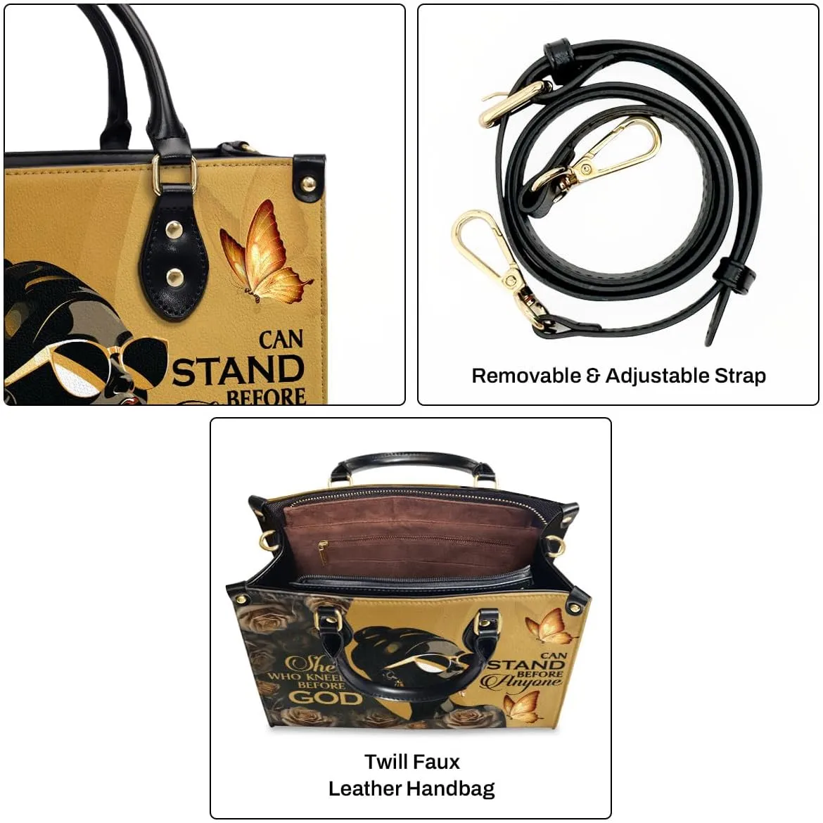 Leather Handbag For Black Women - Tote Bags For Women - Christmas Gifts For Women, Christmas Purse For Women