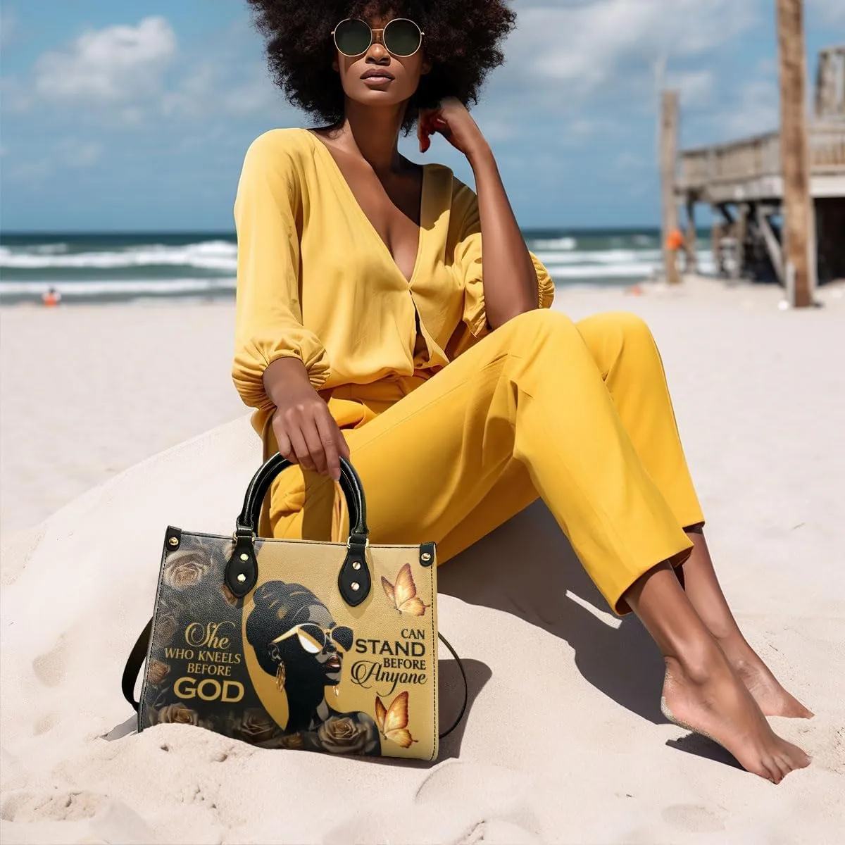 Leather Handbag For Black Women - Tote Bags For Women - Christmas Gifts For Women, Christmas Purse For Women
