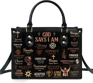 Leather Handbag For Black Women - Tote Bags For Women - Christmas Gifts For Women, Christmas Purse For Women