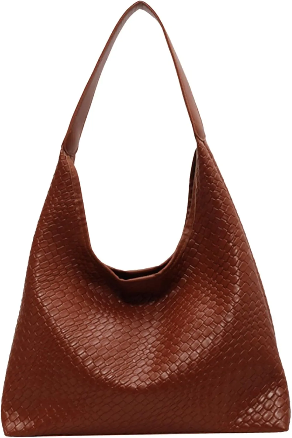 Leather Tote Bag for Women, 15inch Large Capacity Woven Tote Bag, Black Shoulder Bag, Boho Hand Bags for Women 2024