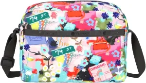 LeSportsac Painterly Spring Daniella Crossbody Bag, Style 2434/Color G933, Celebrating LeSportsac’s 1974 Iconic Debut in NYC, Abstract Colorful Whimsical Graphics, Limited Edition