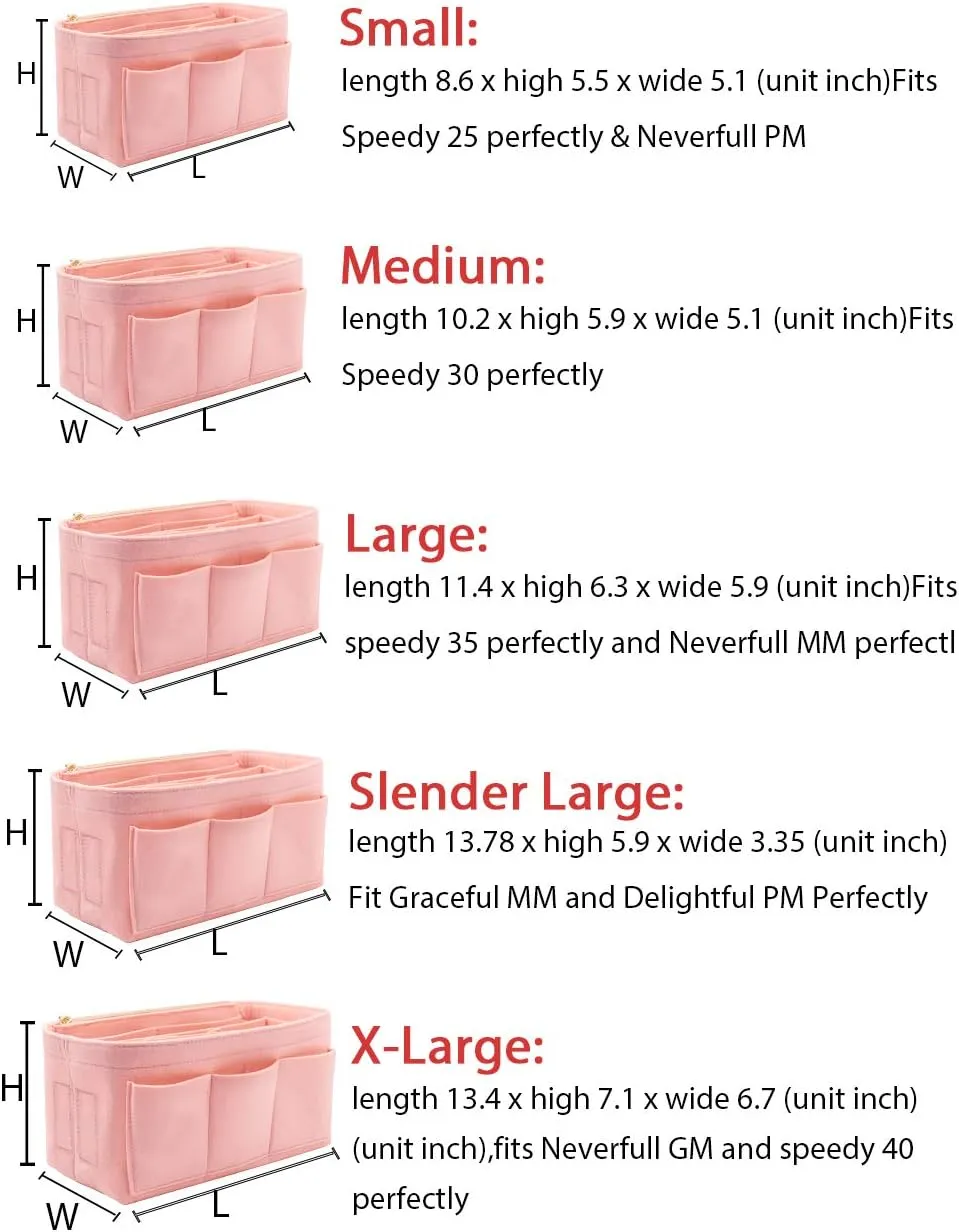 LEXSION Felt Purse Insert Bag Organizer Bag In Bag For Handbag Purse Organizer Fits Speedy Neverfull