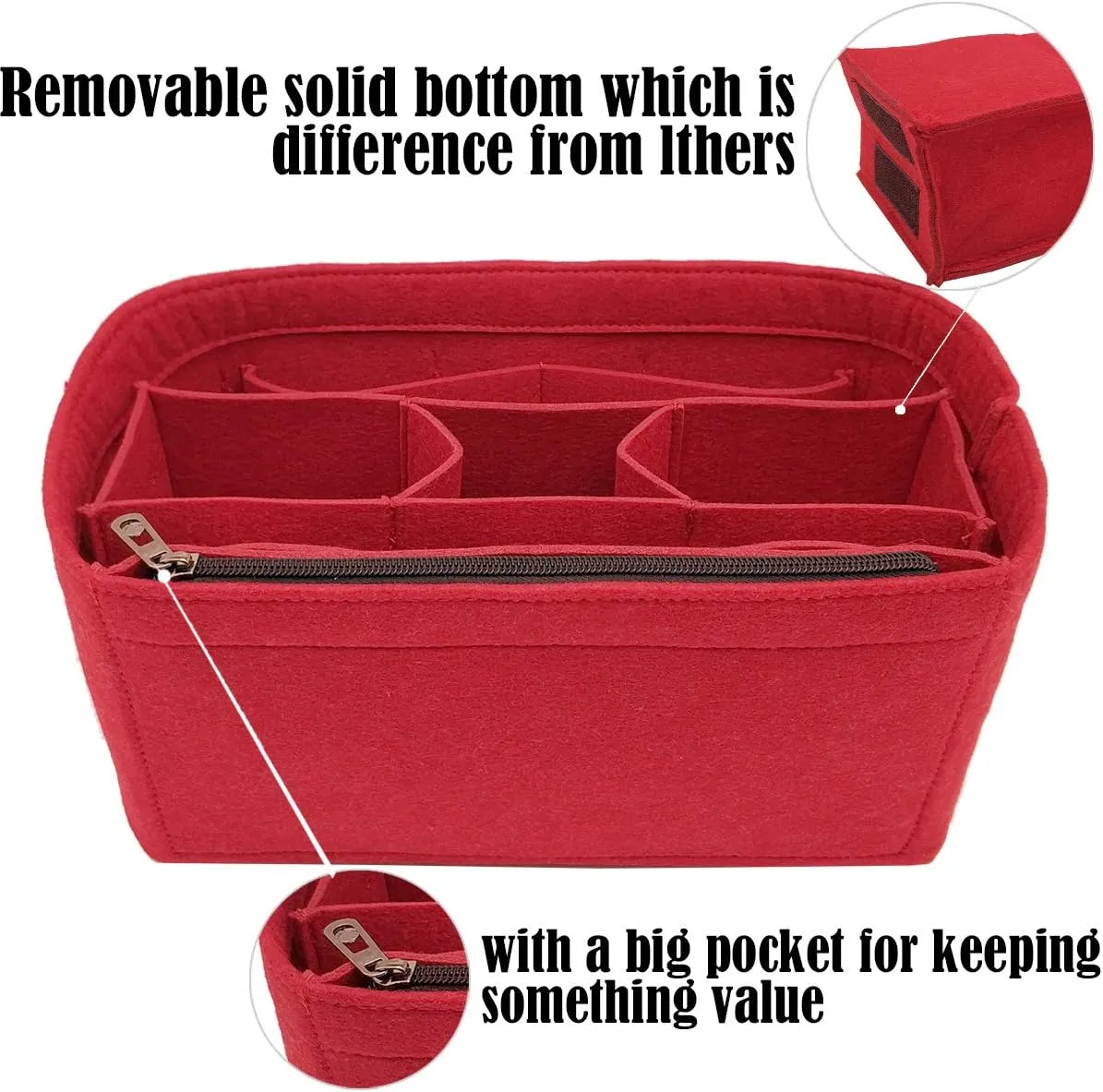 LEXSION Felt Purse Insert Bag Organizer Bag In Bag For Handbag Purse Organizer Fits Speedy Neverfull