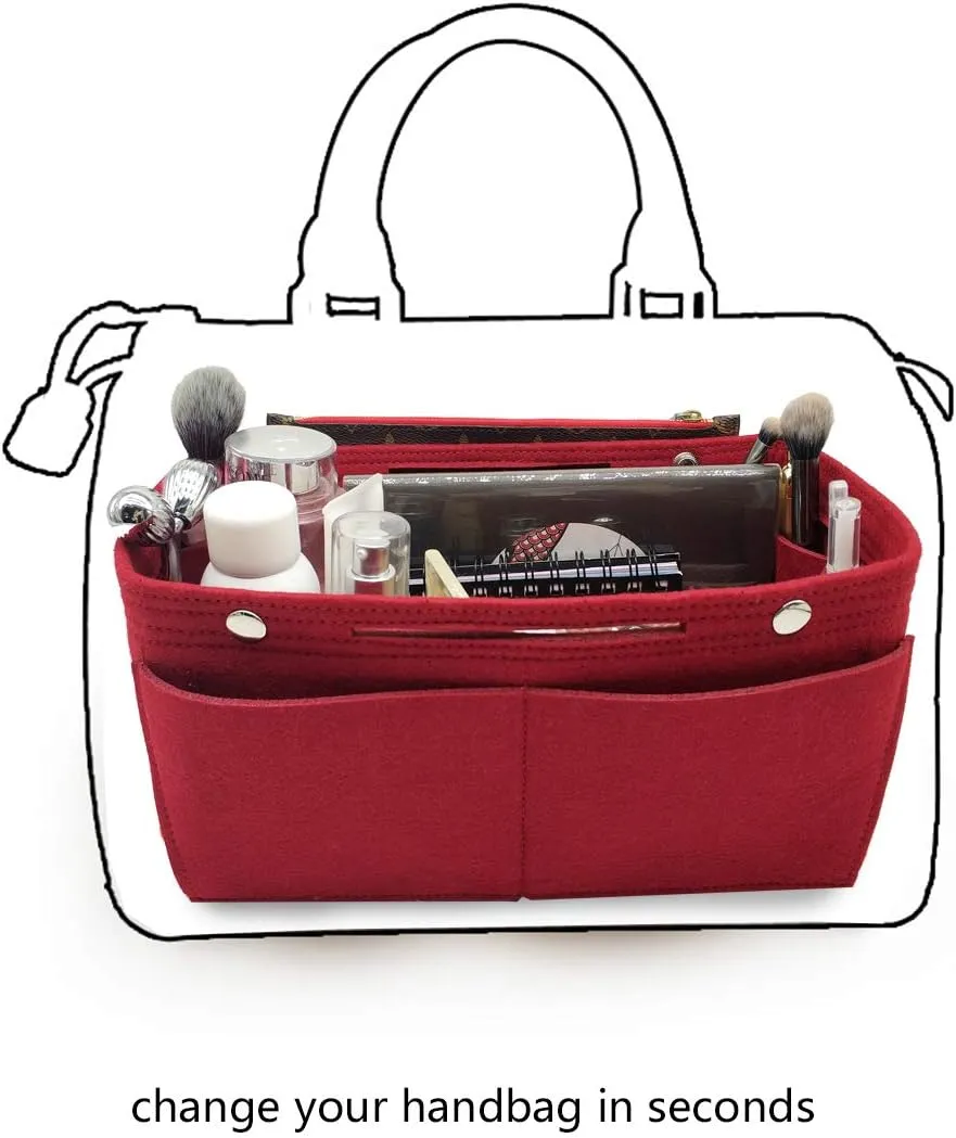 LEXSION Felt Purse Organizer Insert - Multi Pocket Bag in Bag Organizer Shaper