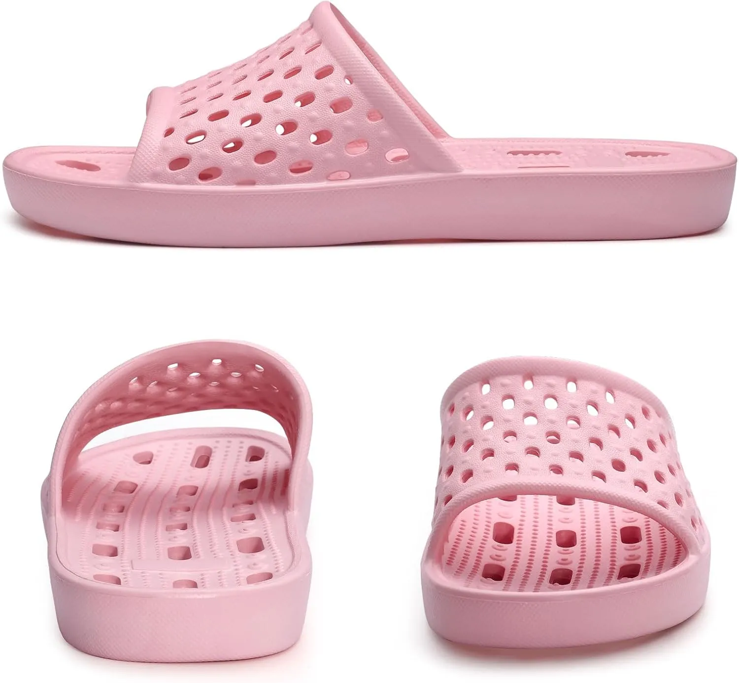 Litfun Shower Shoes for Women Non-Slip Quick Dry Shower Slippers Lightweight Pool Sandals with Drain Holes for College Dorm, Beach, Bathroom & Gym
