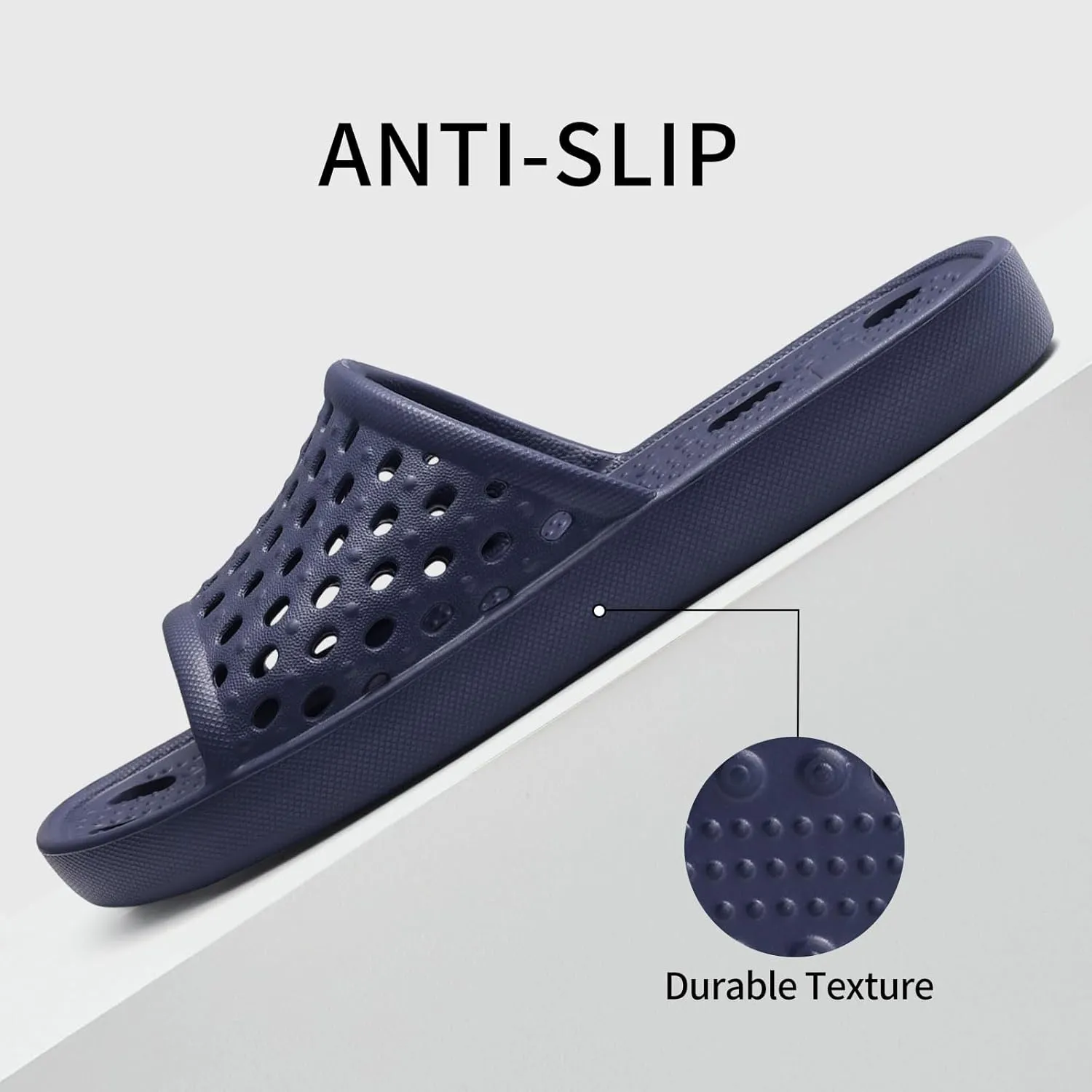 Litfun Shower Shoes for Women Non-Slip Quick Dry Shower Slippers Lightweight Pool Sandals with Drain Holes for College Dorm, Beach, Bathroom & Gym