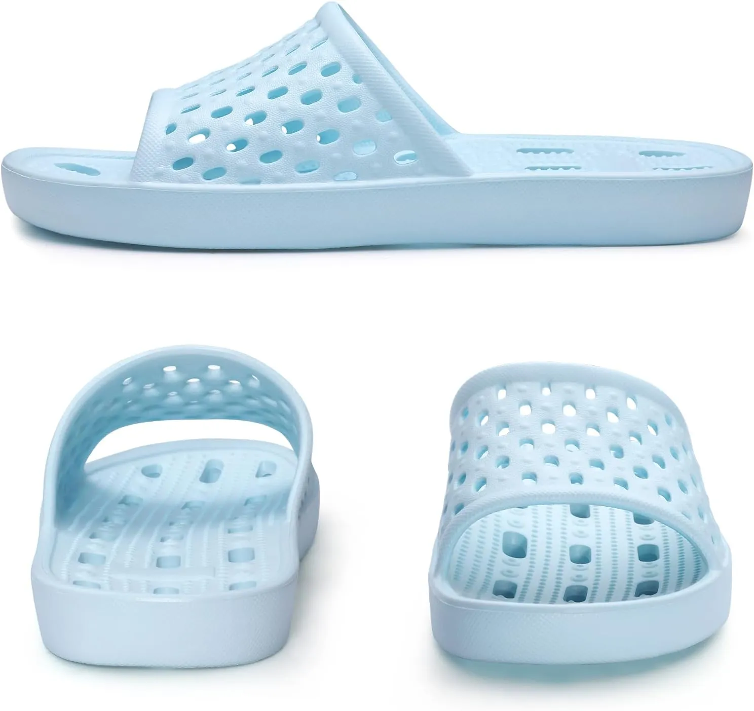 Litfun Shower Shoes for Women Non-Slip Quick Dry Shower Slippers Lightweight Pool Sandals with Drain Holes for College Dorm, Beach, Bathroom & Gym