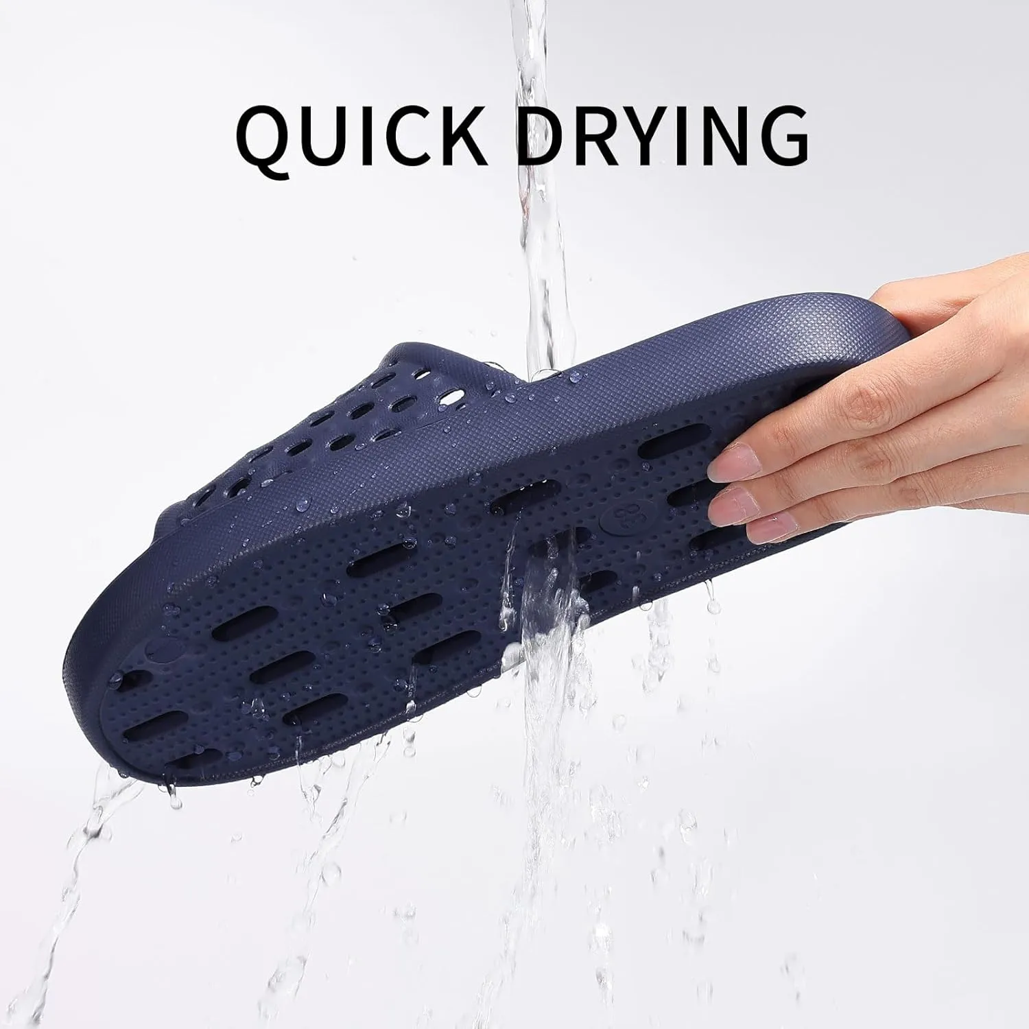 Litfun Shower Shoes for Women Non-Slip Quick Dry Shower Slippers Lightweight Pool Sandals with Drain Holes for College Dorm, Beach, Bathroom & Gym
