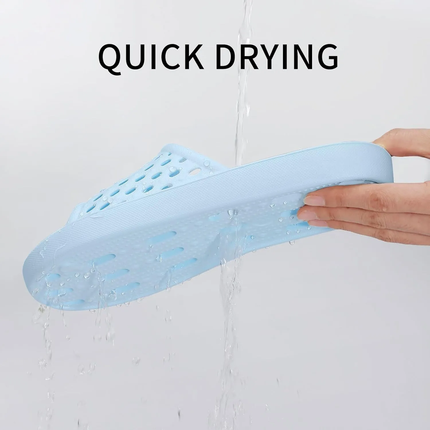 Litfun Shower Shoes for Women Non-Slip Quick Dry Shower Slippers Lightweight Pool Sandals with Drain Holes for College Dorm, Beach, Bathroom & Gym