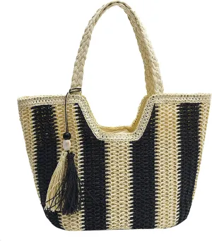 Long Keeper Women Straw Beach Bag Large Weave Tote Bags Summer Boho Shoulder Bag Woven Handbag for Travel Vacation Shopping