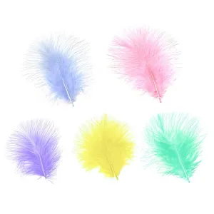 LOOSE MIXED DYED TURKEY MARABOU FEATHERS 1-4" - SPRING