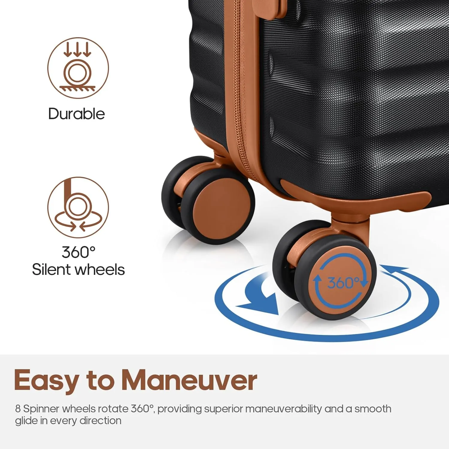 Luggage Sets 3 Piece, PC Hardside Carry on Suitcase with Spinner Wheel TSA Lock, Suitcase Set for Women Men