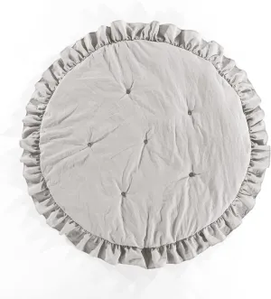 Lush Decor Baby Round Ruffle Play Mat, 36" Diameter, Gray